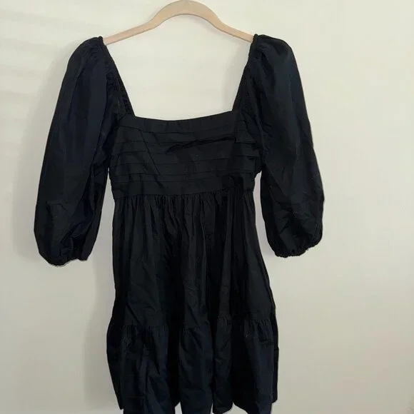 Abercrombie Black Puff Sleeve Dress - Picture 1 of 8